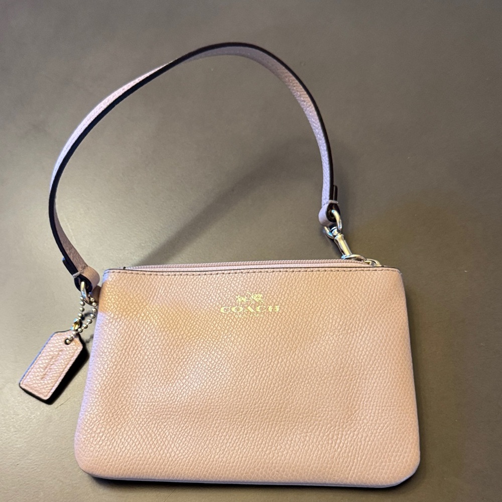 Coach Light Pink Leather Wristlet